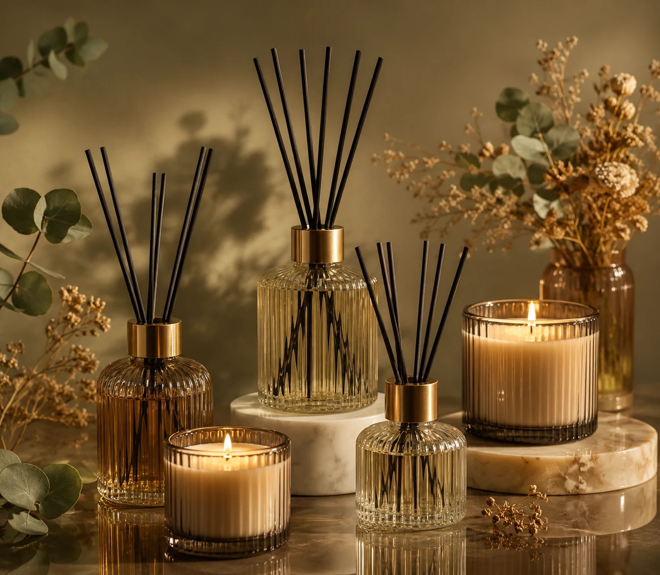 glass diffuser bottles with reeds for home fragrance packaging