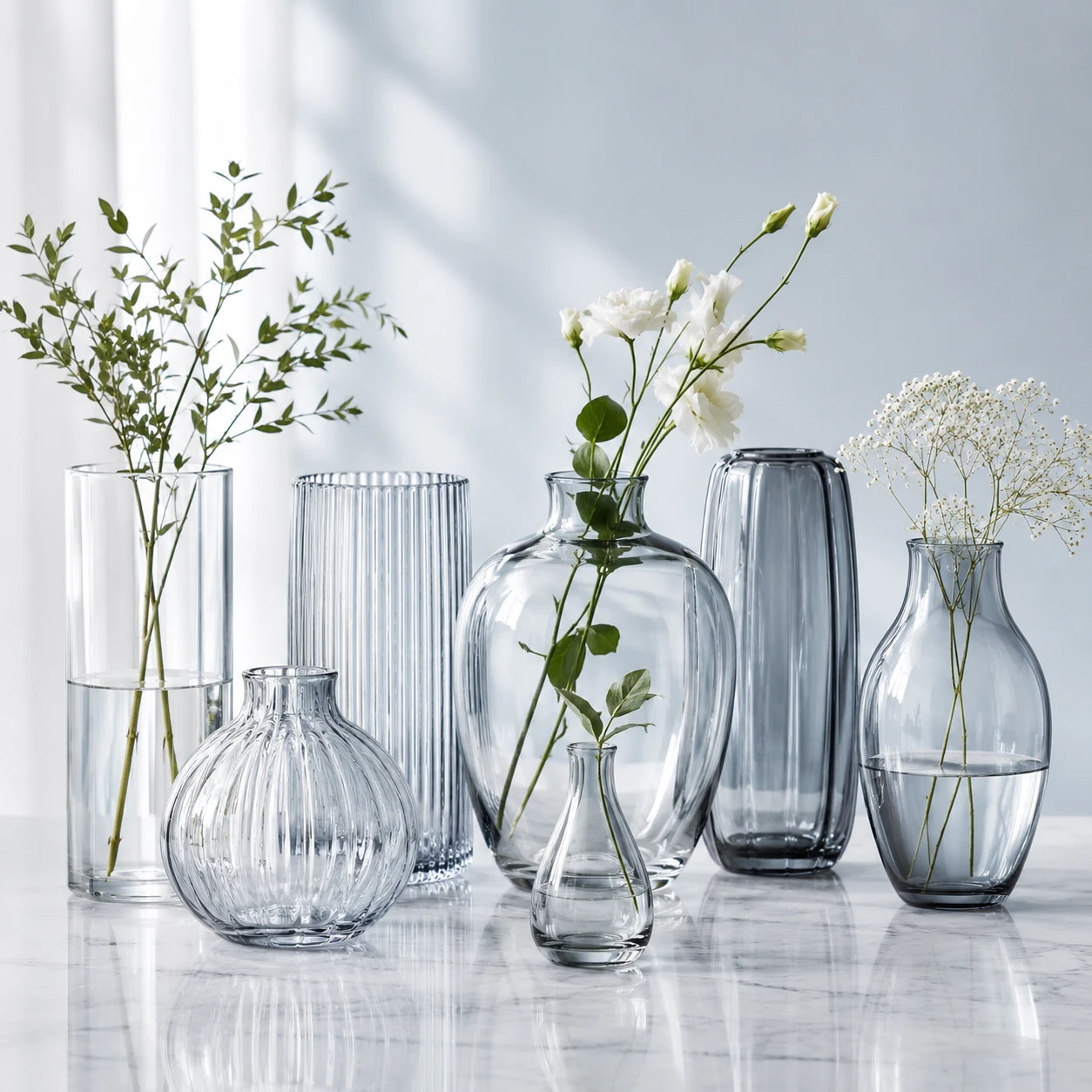 decorative glass vases for home decor and floral projects