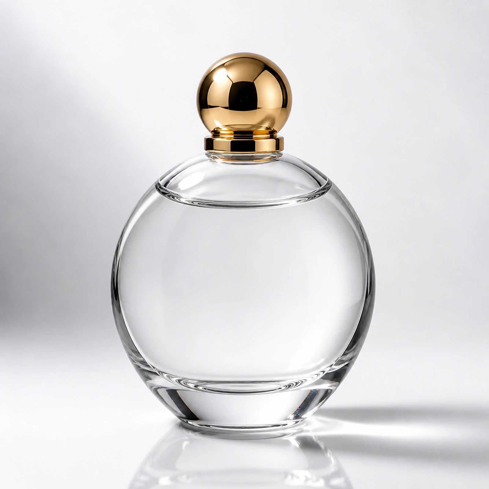 Round Heavy-Base Perfume glass perfume bottle with sprayer and cap - front view