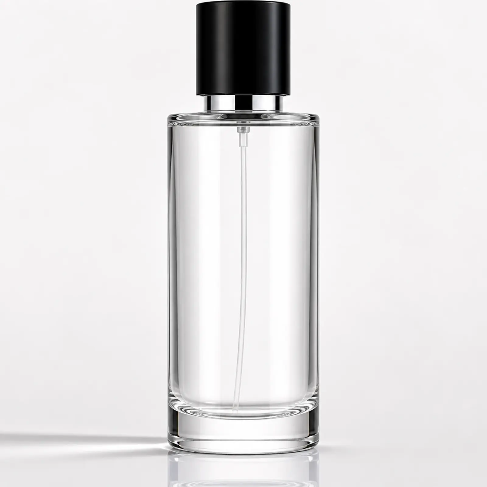 Cylindrical Perfume glass perfume bottle with sprayer and cap - decoration view