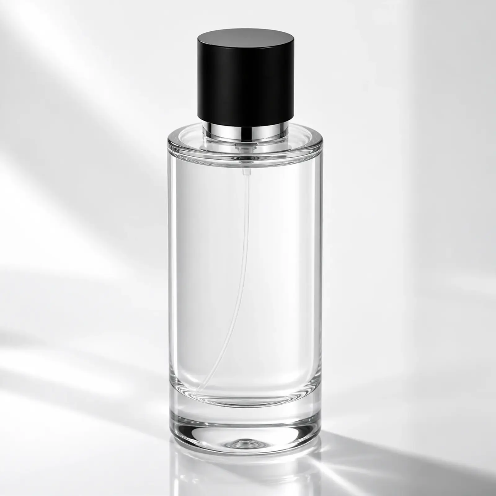 Cylindrical Perfume glass perfume bottle with sprayer and cap - packing view