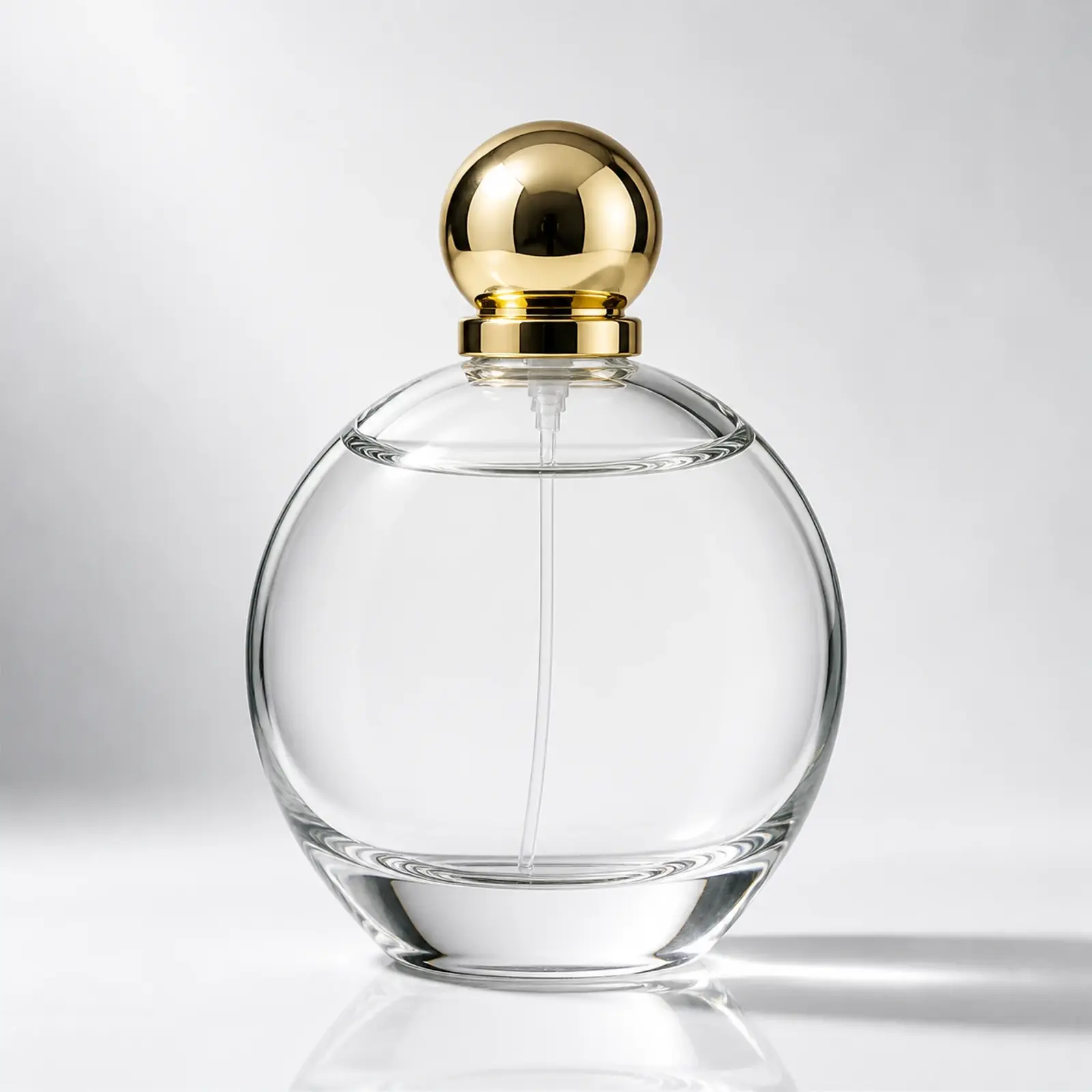Round Heavy-Base Perfume glass perfume bottle with sprayer and cap - decoration view