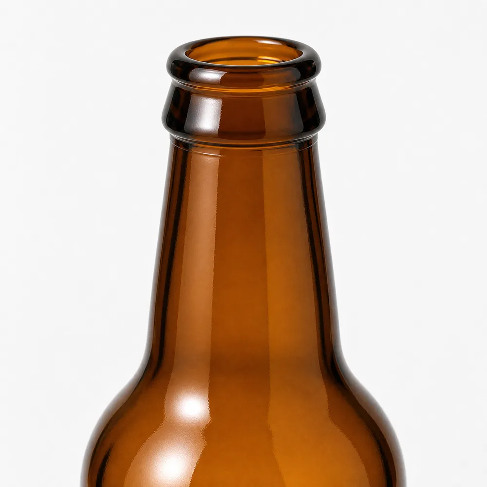 Amber Beer Glass Bottle with amber glass body and closure fit - packing view