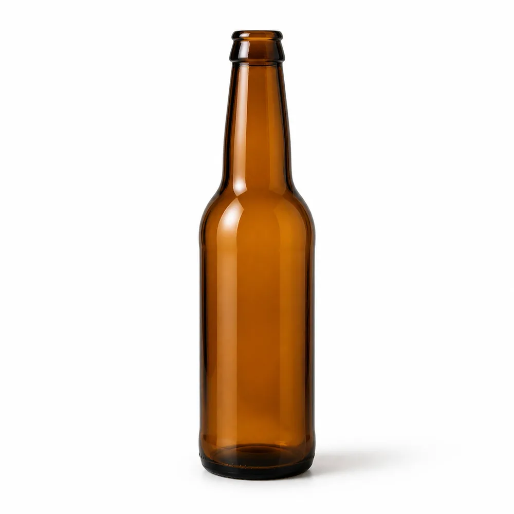 Amber Beer Glass Bottle with amber glass body and closure fit - decoration view