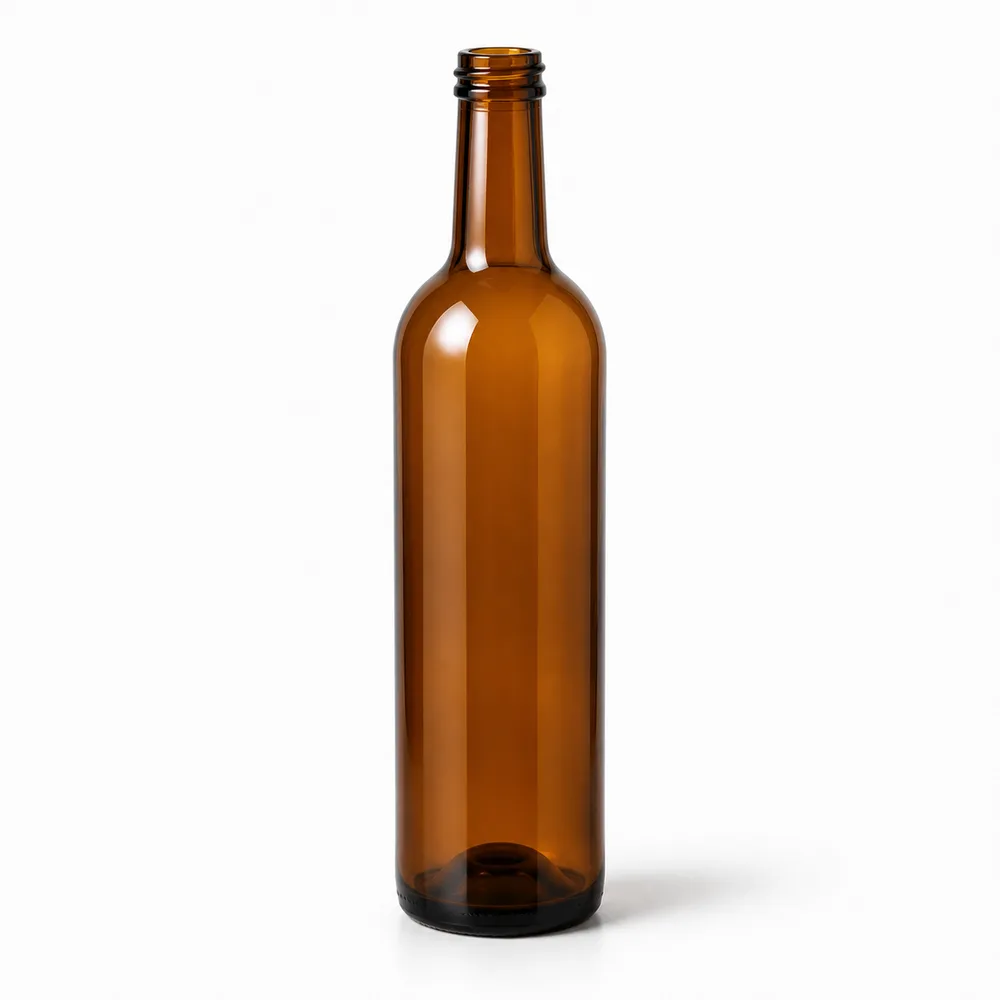 Amber Olive Oil Glass Bottle with amber glass body and closure fit - closure detail