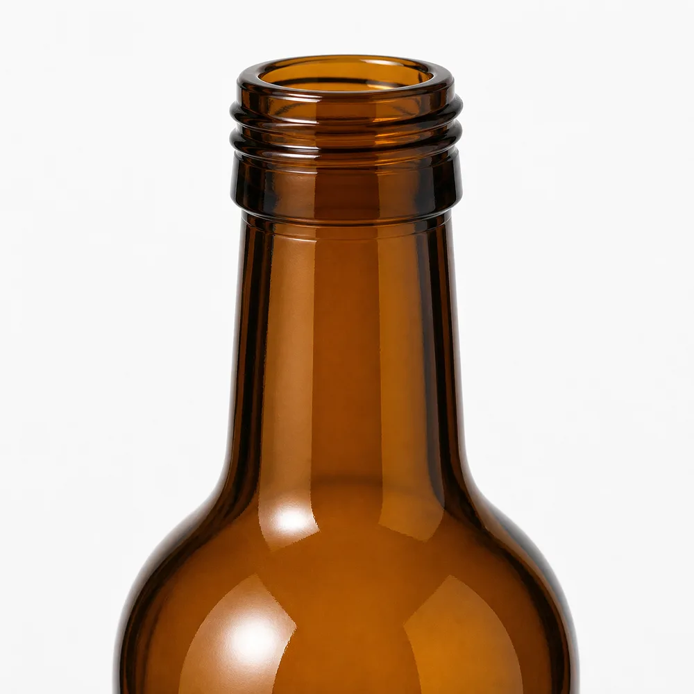 Amber Olive Oil Glass Bottle with amber glass body and closure fit - packing view