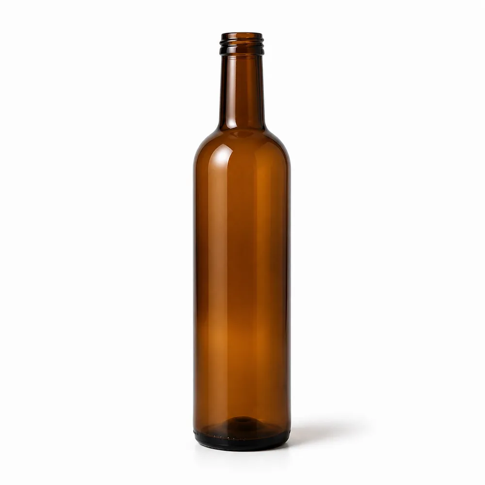 Amber Olive Oil Glass Bottle with amber glass body and closure fit - decoration view