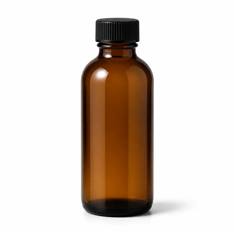 Amber Specialty Liquid Glass Bottle with amber glass body and closure fit - decoration view