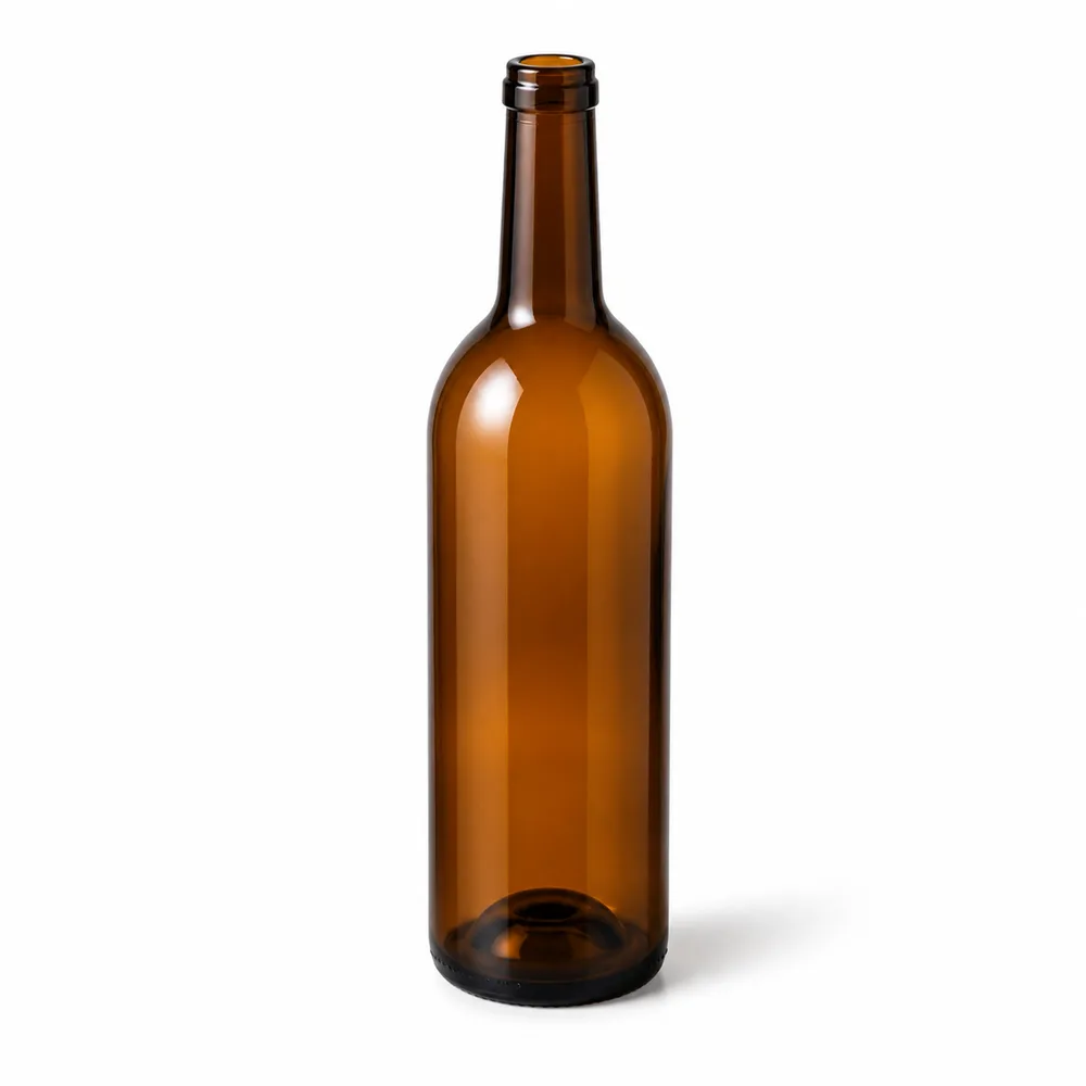 Amber Wine Glass Bottle with amber glass body and closure fit - closure detail