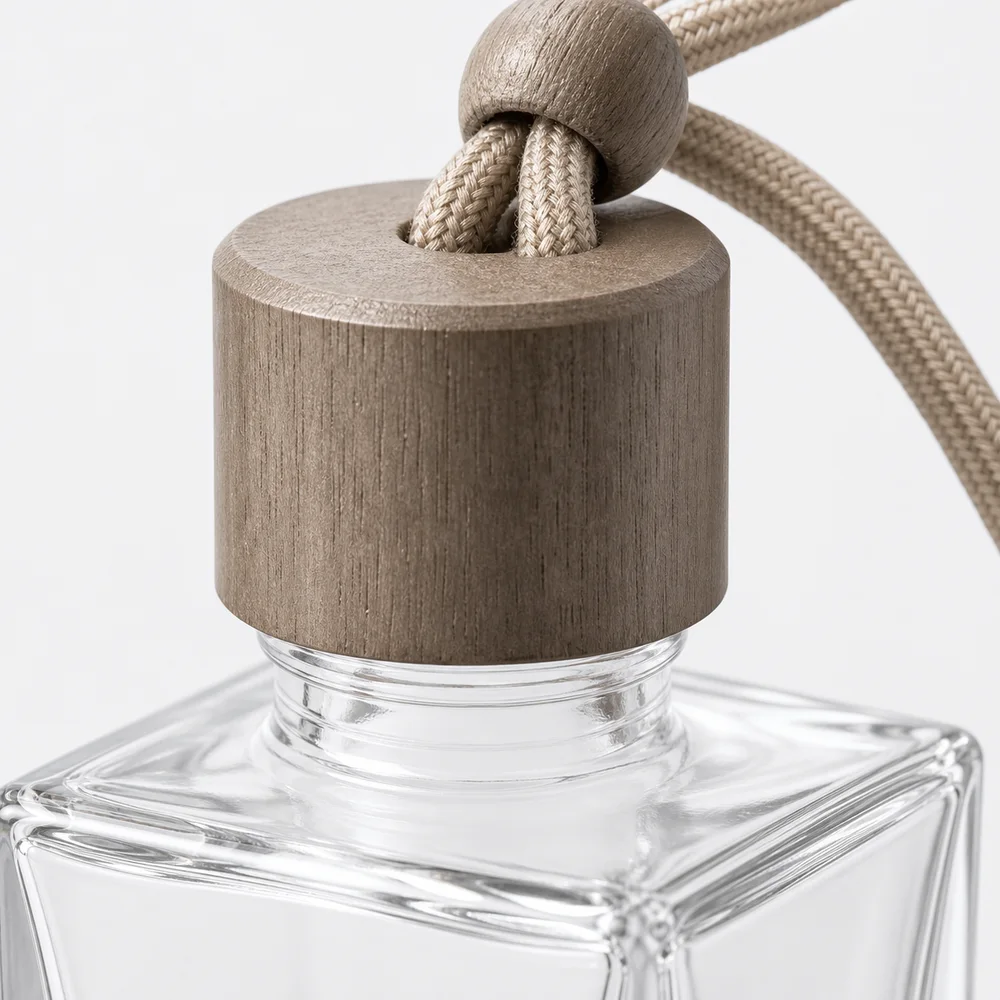 Car Hanging Diffuser Bottle with cap and hanging cord for car diffuser packaging - packing view