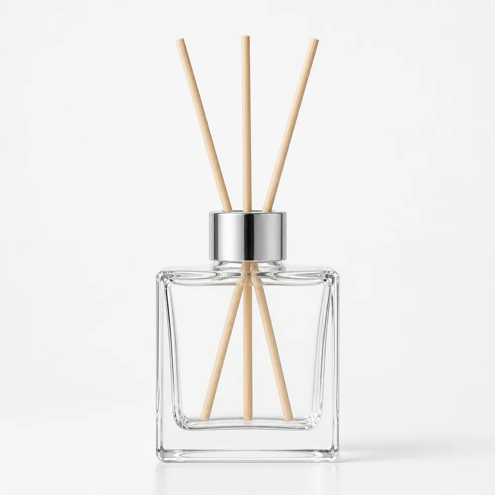 Reed Diffuser Bottle Set with cap and stopper - front view