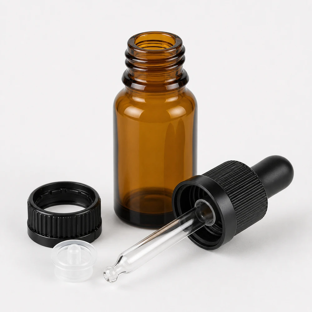 Essential Oil Bottle and Dropper Closure Set with closure for essential oil packaging - packing view