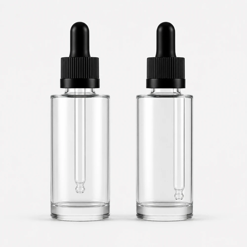 Straight Shoulder Glass Dropper Bottle with closure for essential oil packaging - decoration view