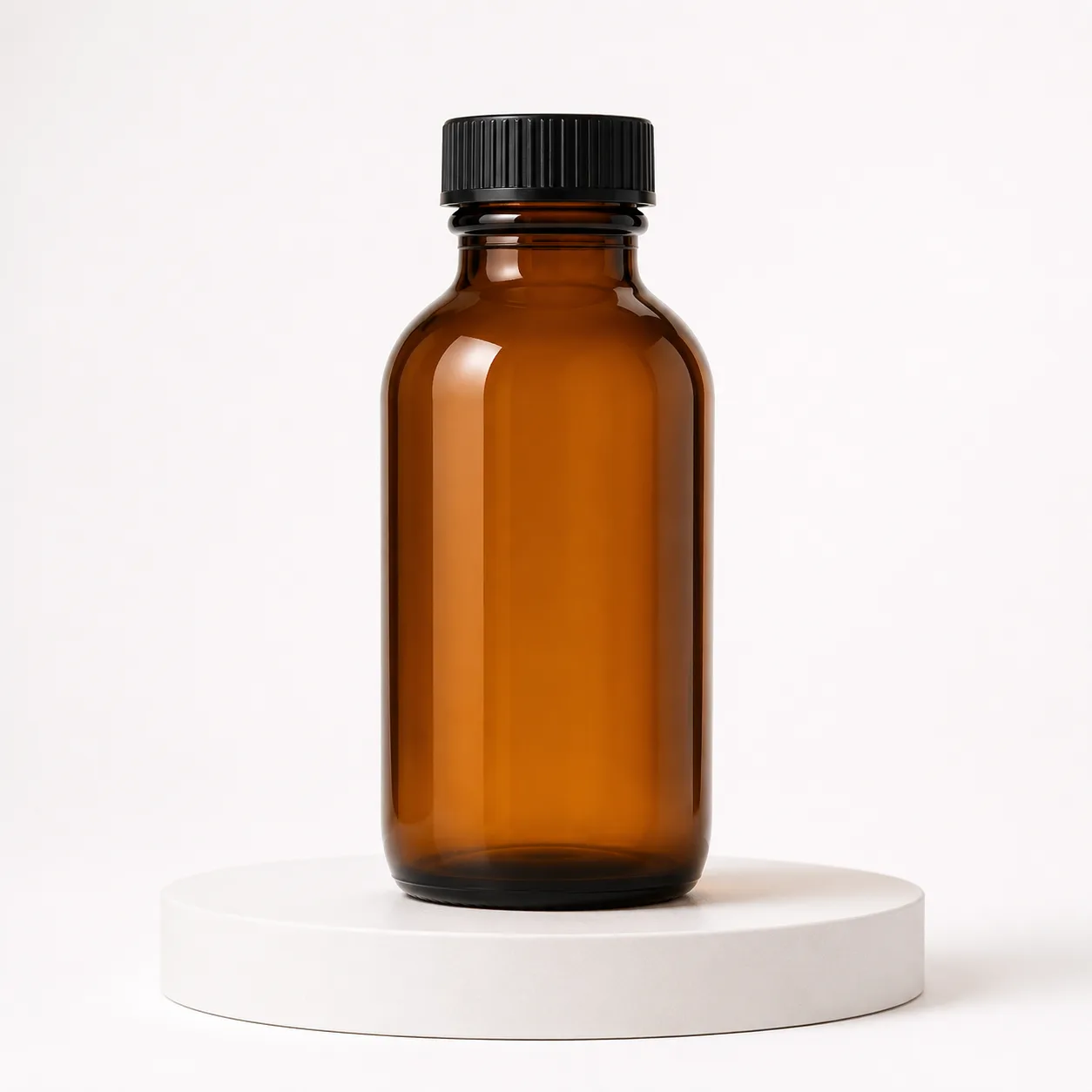 Amber Glass Apothecary Bottle front view with visible amber apothecary bottle form