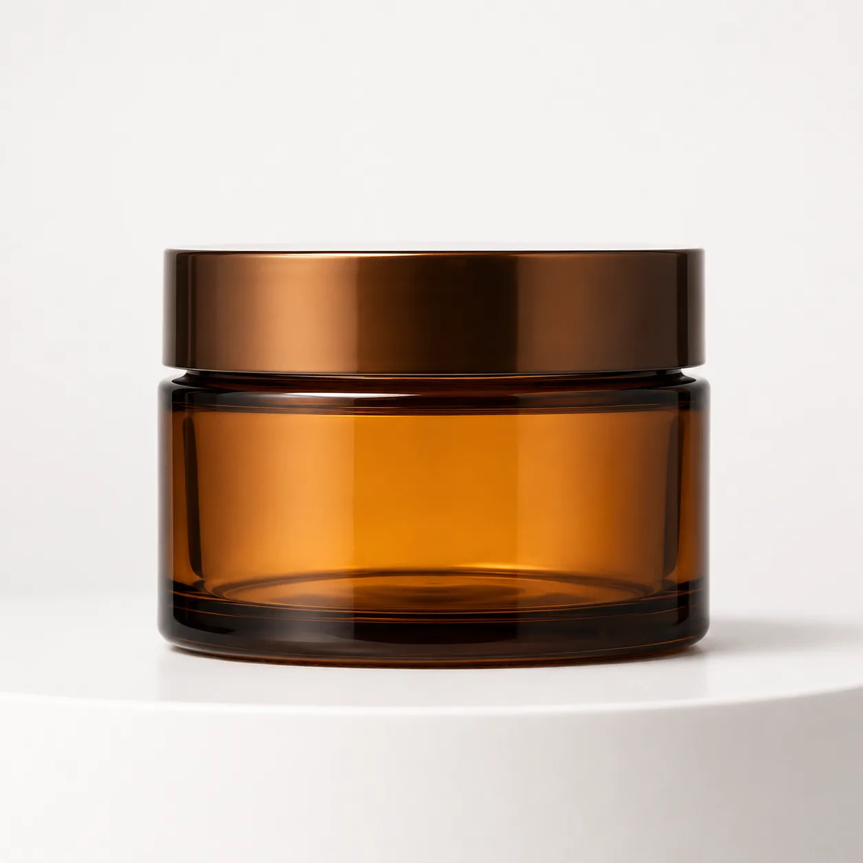 Amber Glass Cream Jar front view with visible amber cream jar body