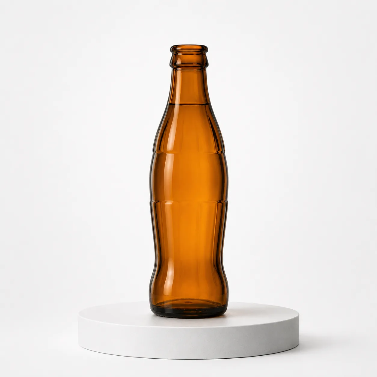 Amber Glass Soft Drink Bottle front view with visible amber soft drink bottle form