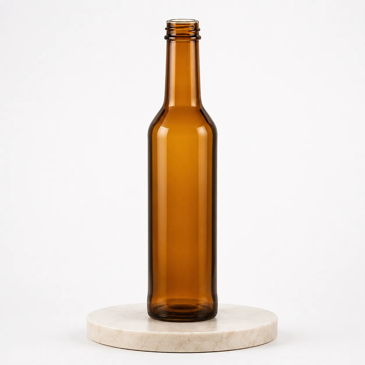 Amber Glass Vinegar Bottle front view with visible amber vinegar bottle form