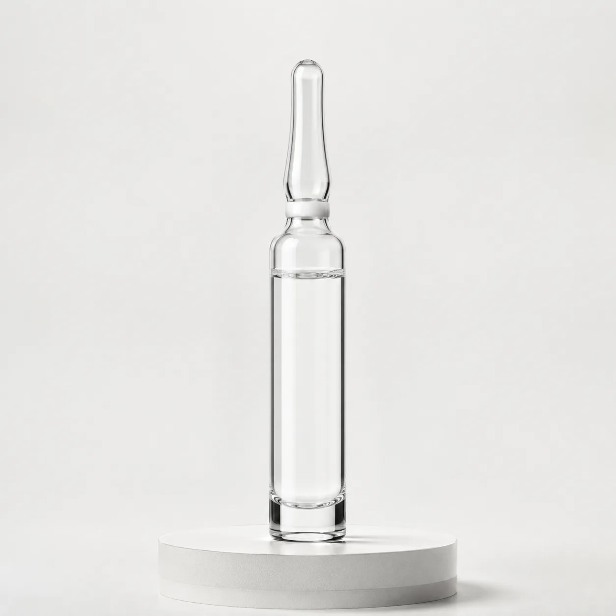 Glass Cosmetic Ampoule front view with visible cosmetic ampoule form