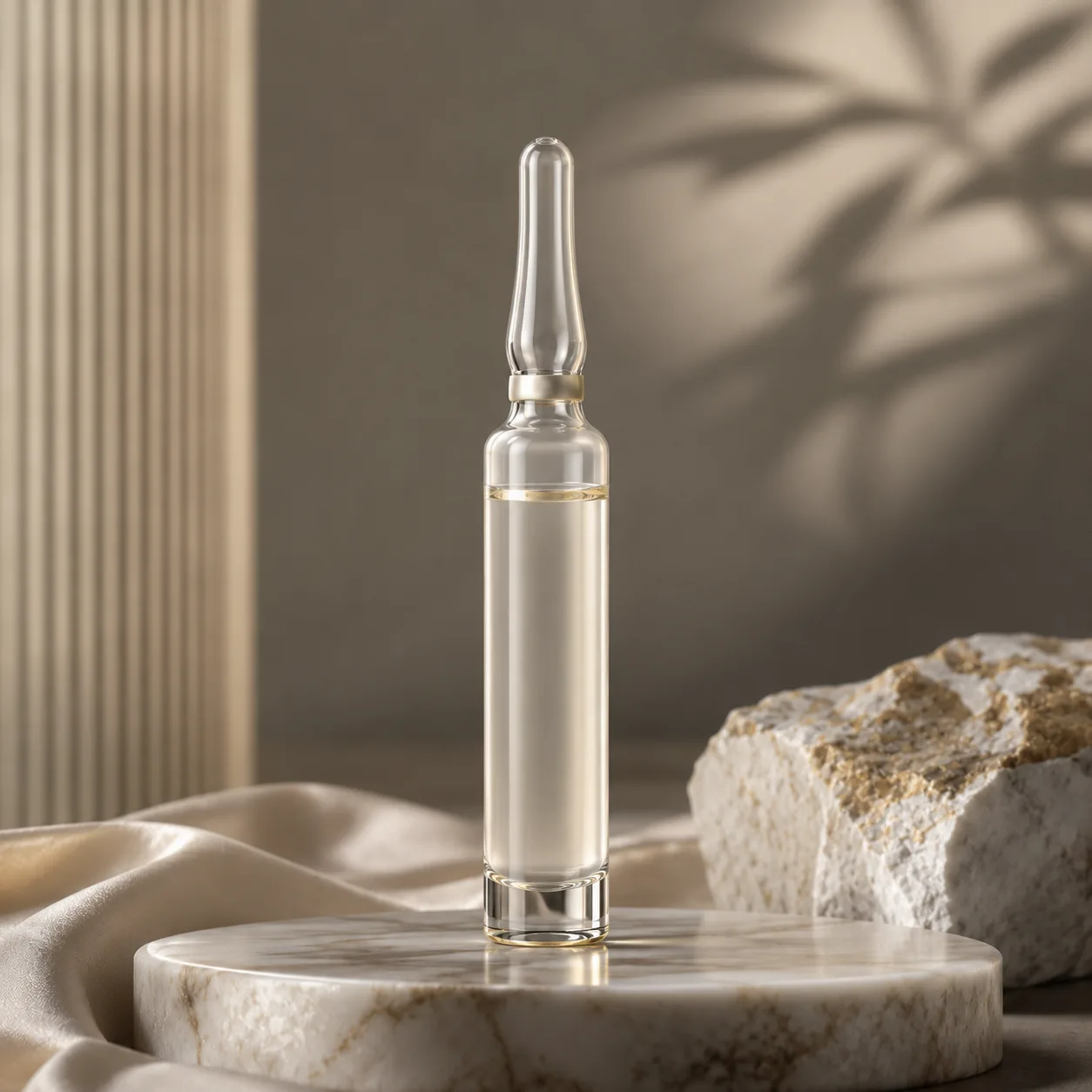 Detail view of Glass Cosmetic Ampoule showing accessory confirmed according to selected model