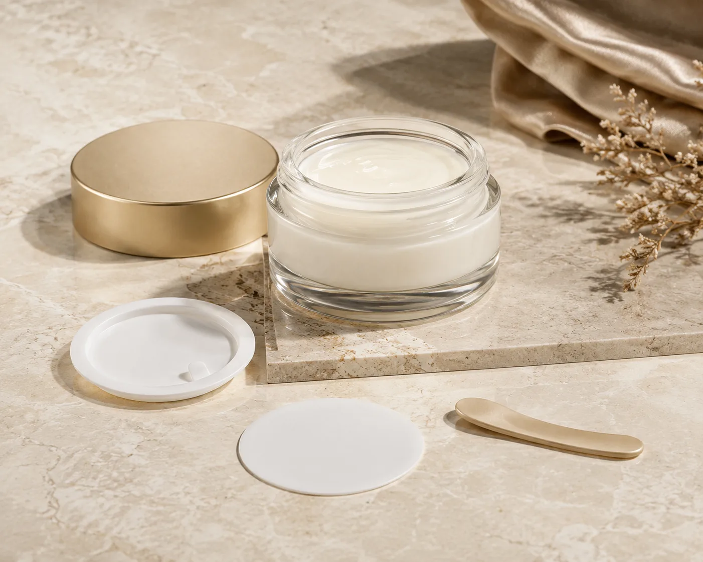 Glass Cosmetic Balm Jar shown from a secondary angle with the container profile visible.