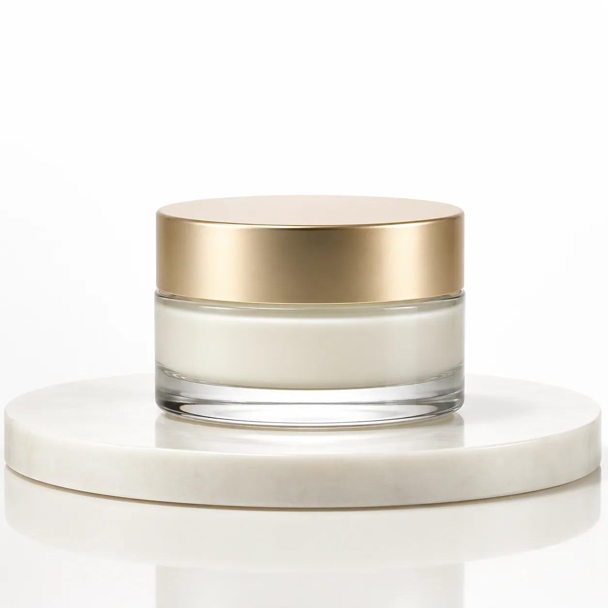 Glass Cosmetic Balm Jar front view with visible cosmetic balm jar body