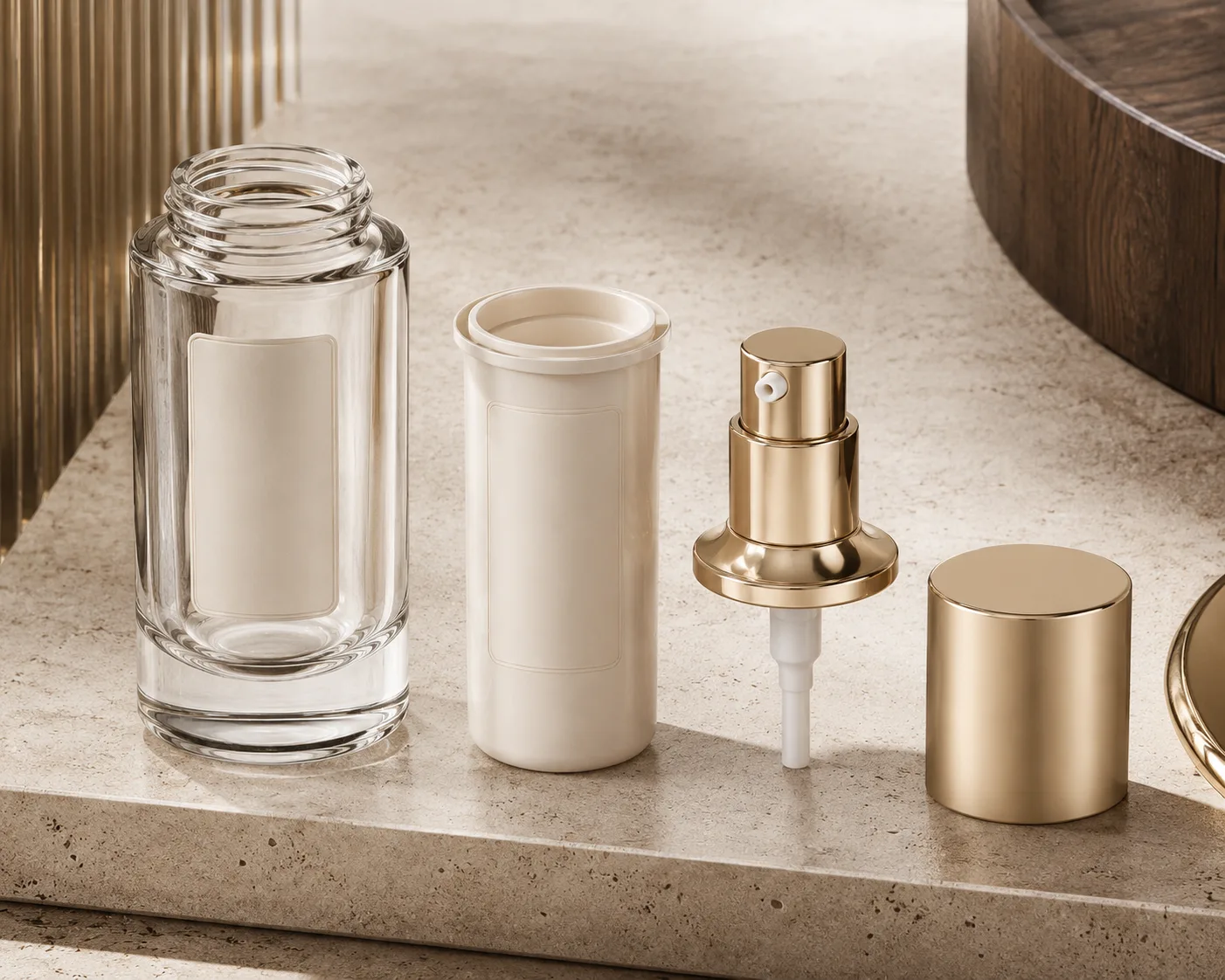 Glass Cosmetic Bottle shown from a secondary angle with the container profile visible.
