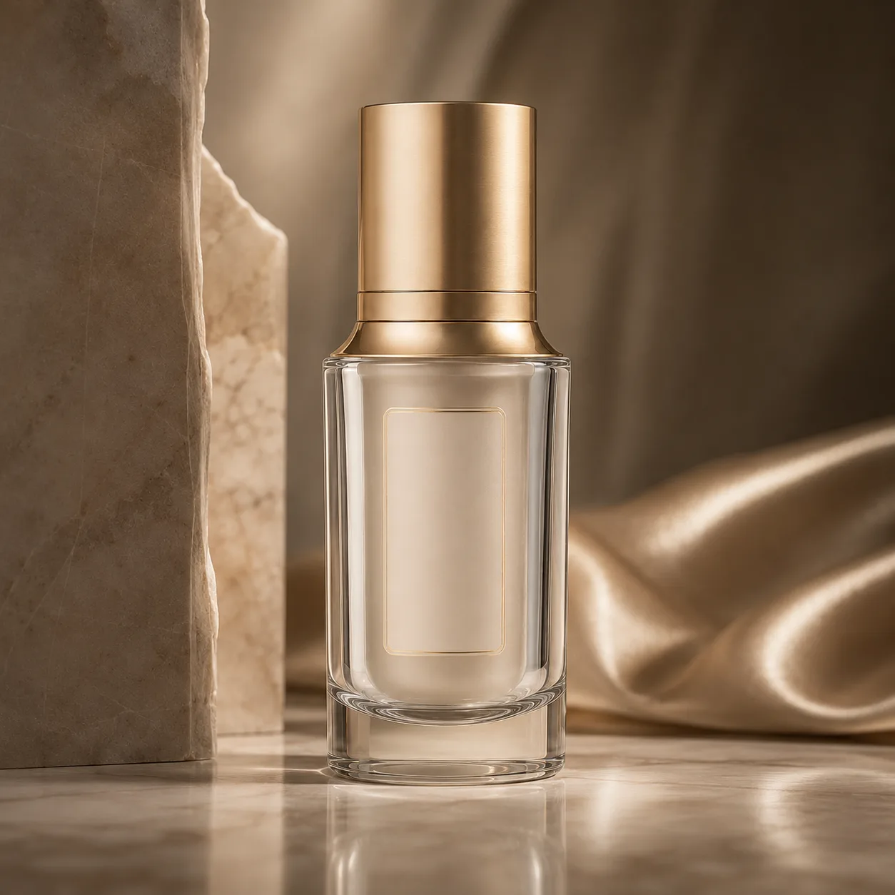 Glass Cosmetic Bottle closure, neck finish and base detail