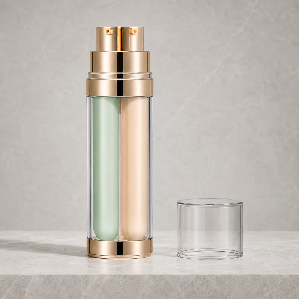 Angled side view of Glass Cosmetic Bottle showing the outer profile