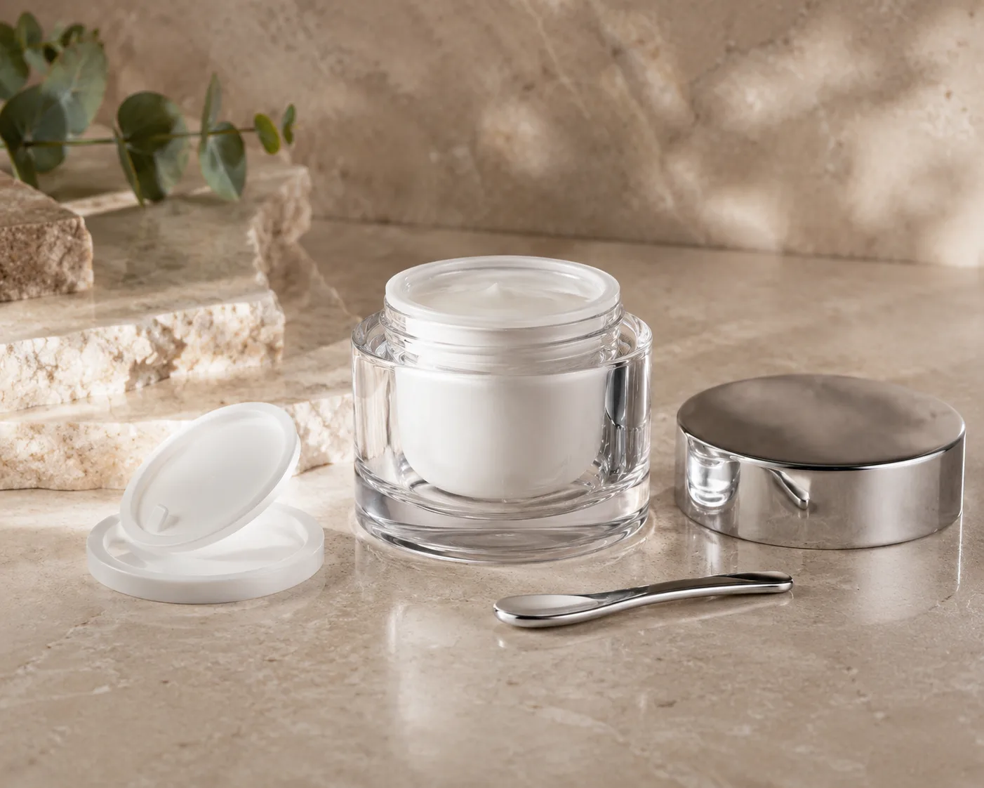 Glass Cream Jar shown from a secondary angle with the container profile visible.