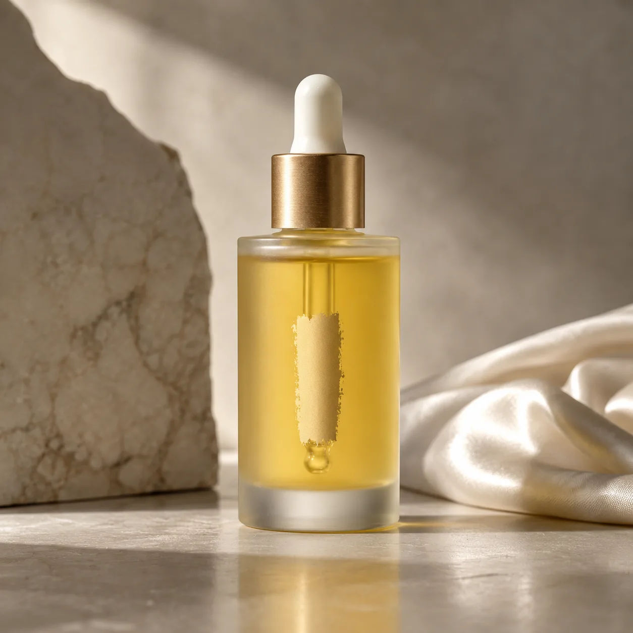 Glass Facial Oil Bottle closure, neck finish and base detail