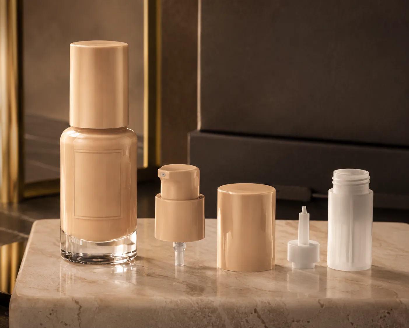 Glass Foundation Bottle shown from a secondary angle with the container profile visible.