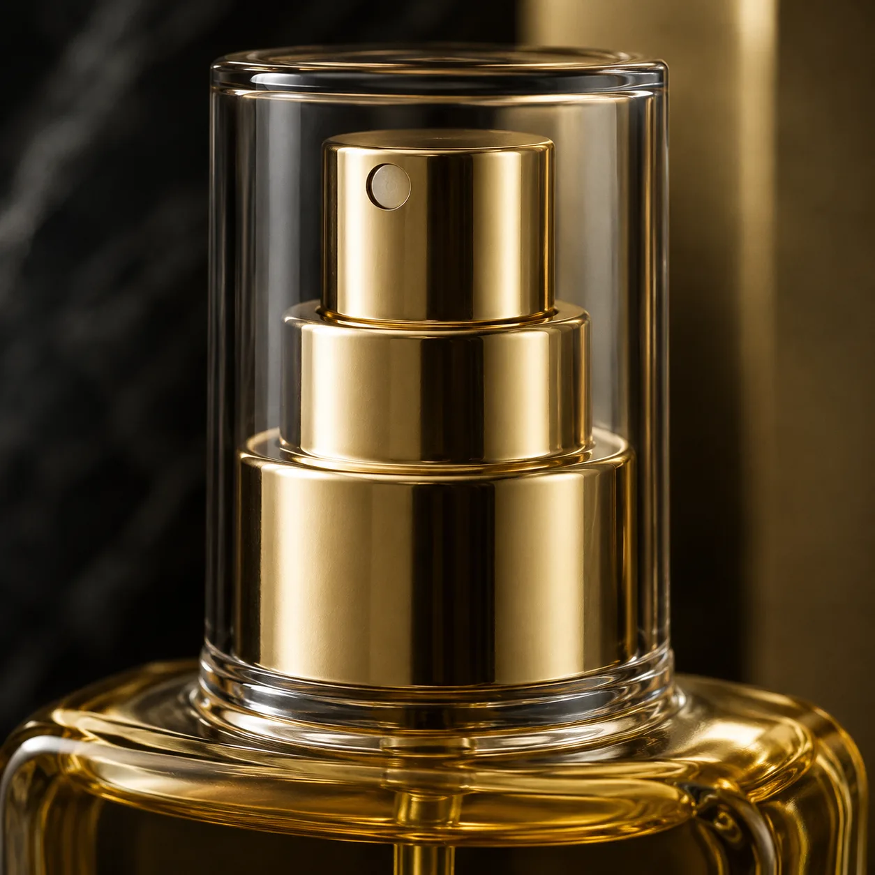 Close view of Glass Hair Serum Bottle showing closure area and print / coat / label