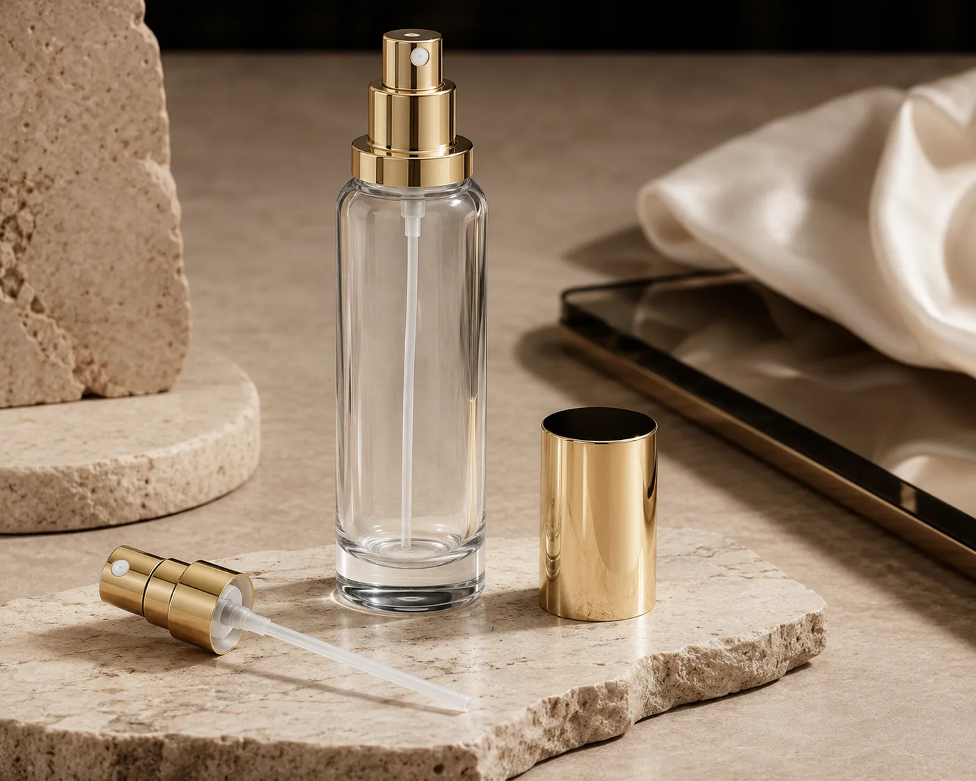 Glass Makeup Remover Bottle shown from a secondary angle with the container profile visible.