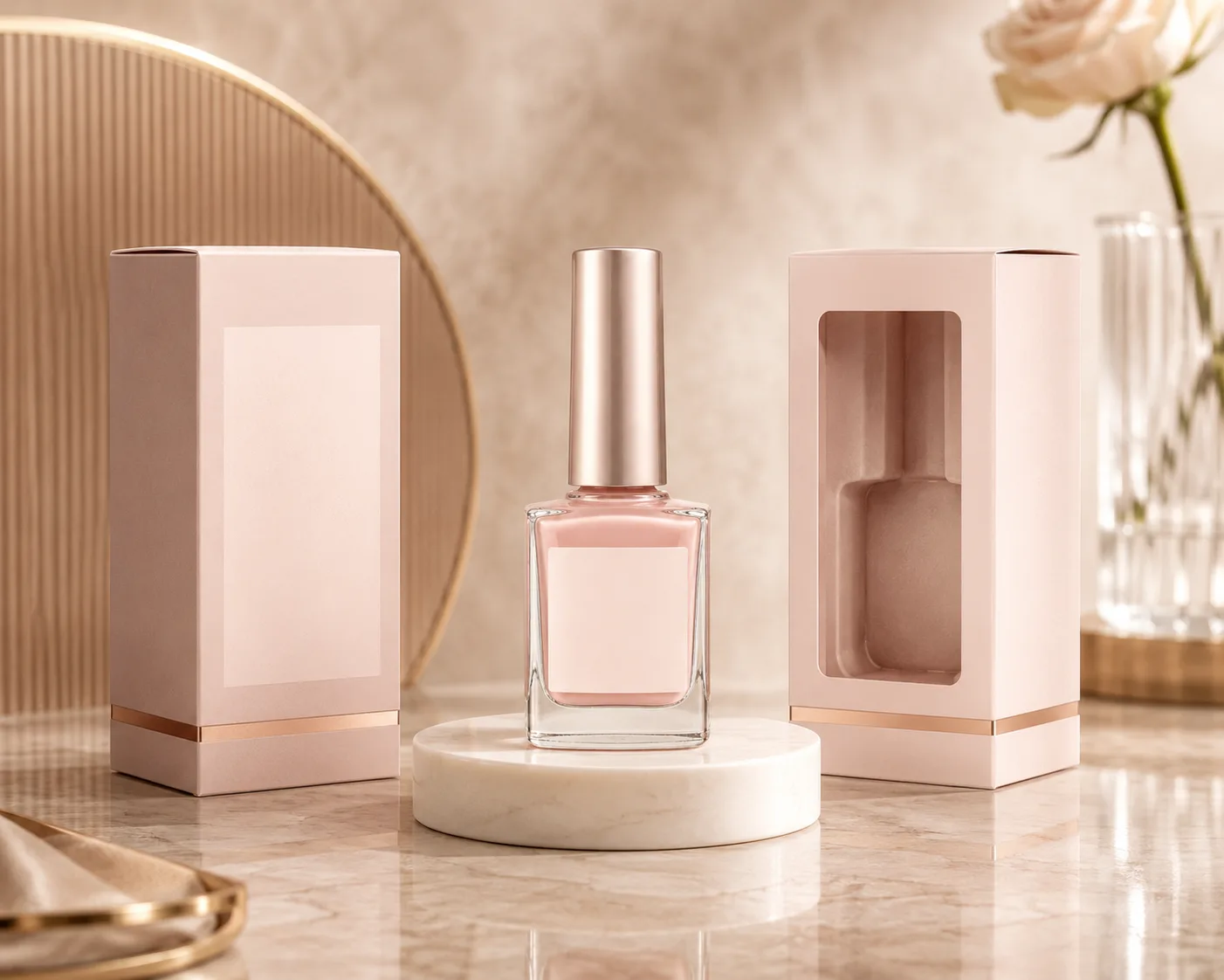 Close-up of Glass Nail Polish Bottle showing the surface and closure area.