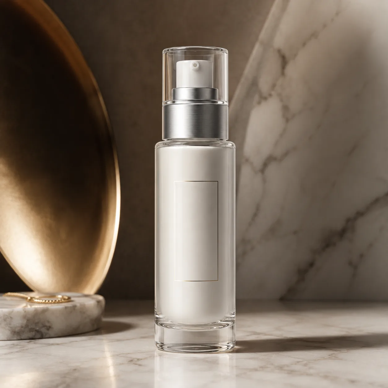 Detail view of Glass Skincare Bottle showing Closure matched to the selected bottle model