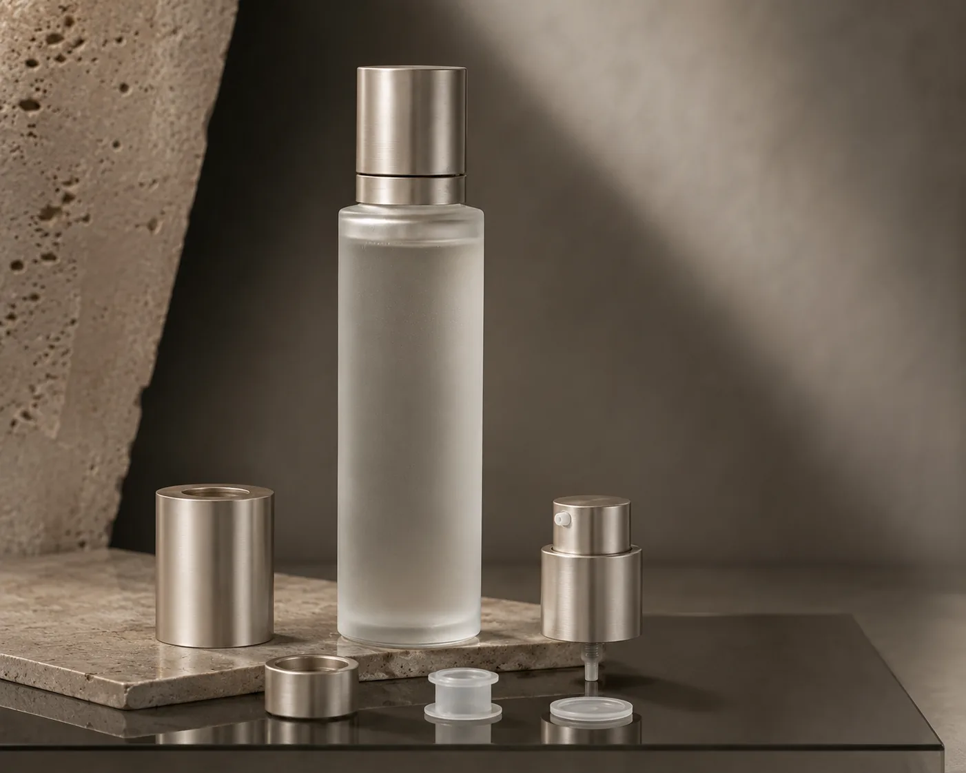 Glass Toner Bottle shown from a secondary angle with the container profile visible.
