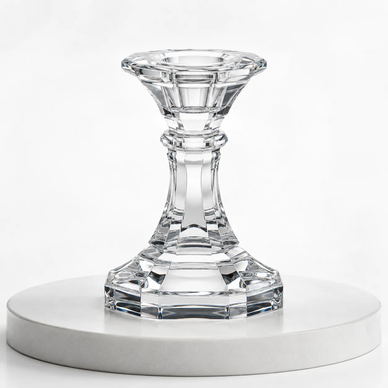 Cut Glass Candle Holder front view with visible Cut Glass Candle Holder form