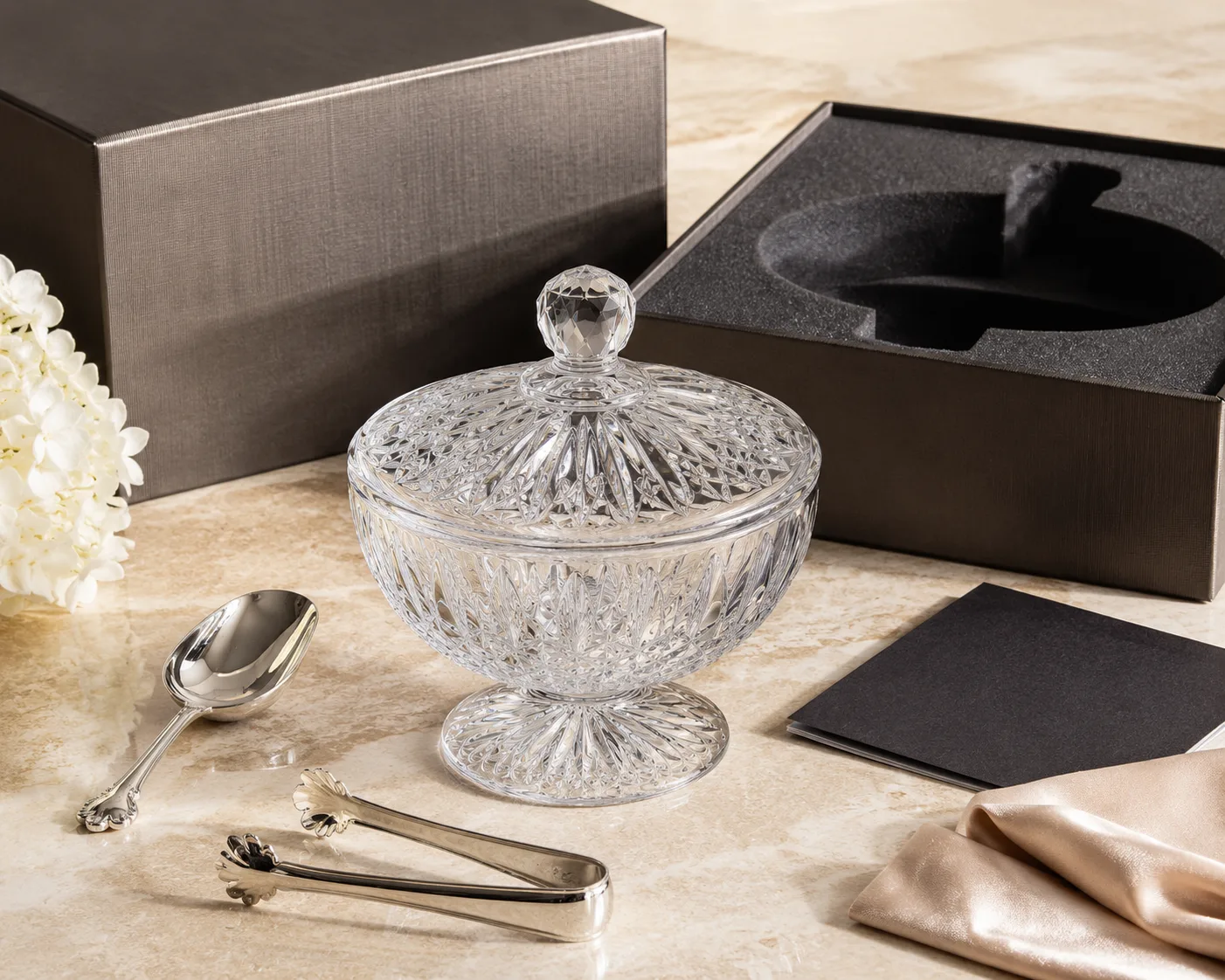 Cut Glass Candy Dish shown from a secondary angle with the overall form visible.