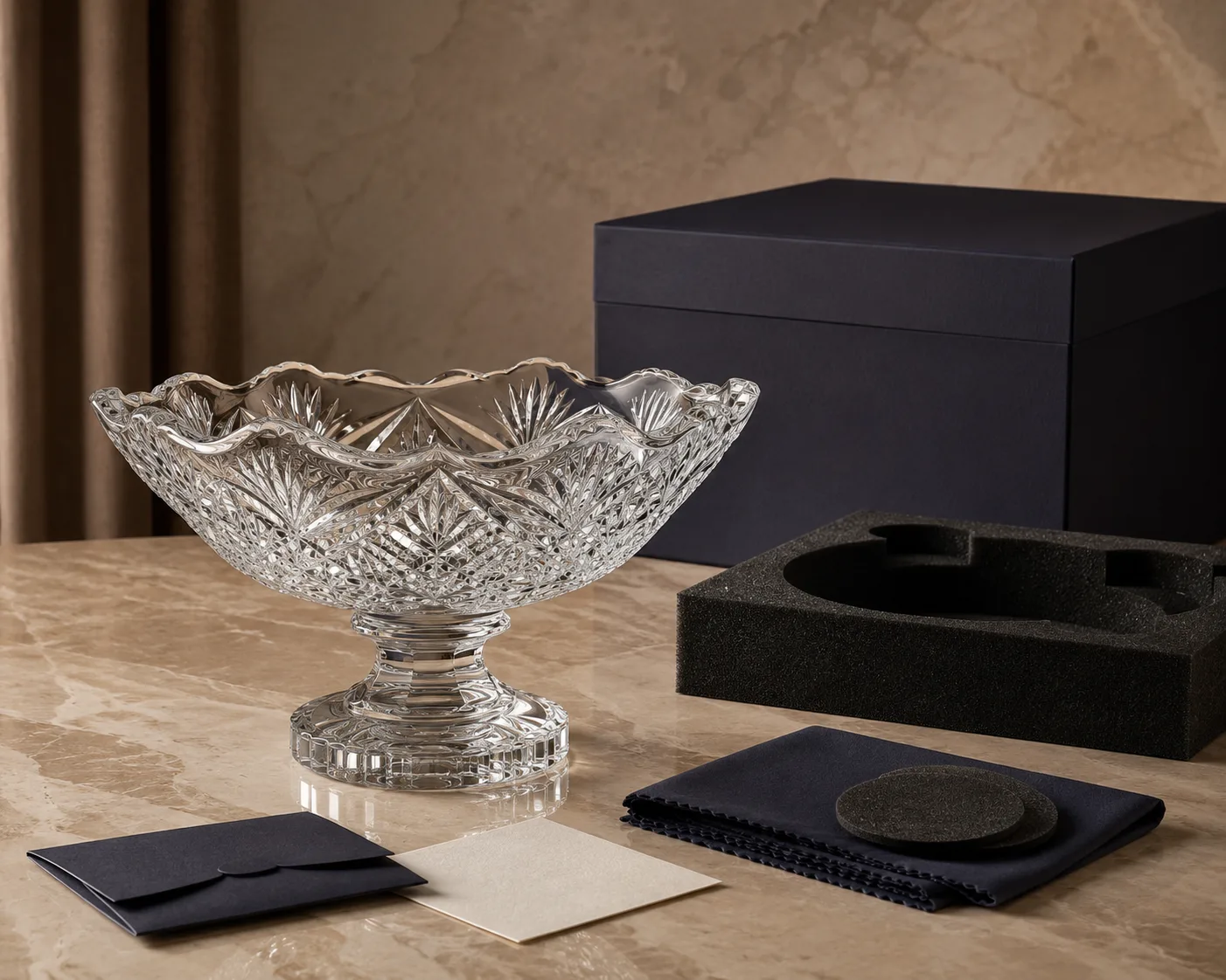 Cut Glass Centerpiece Bowl shown from a secondary angle with the overall form visible.