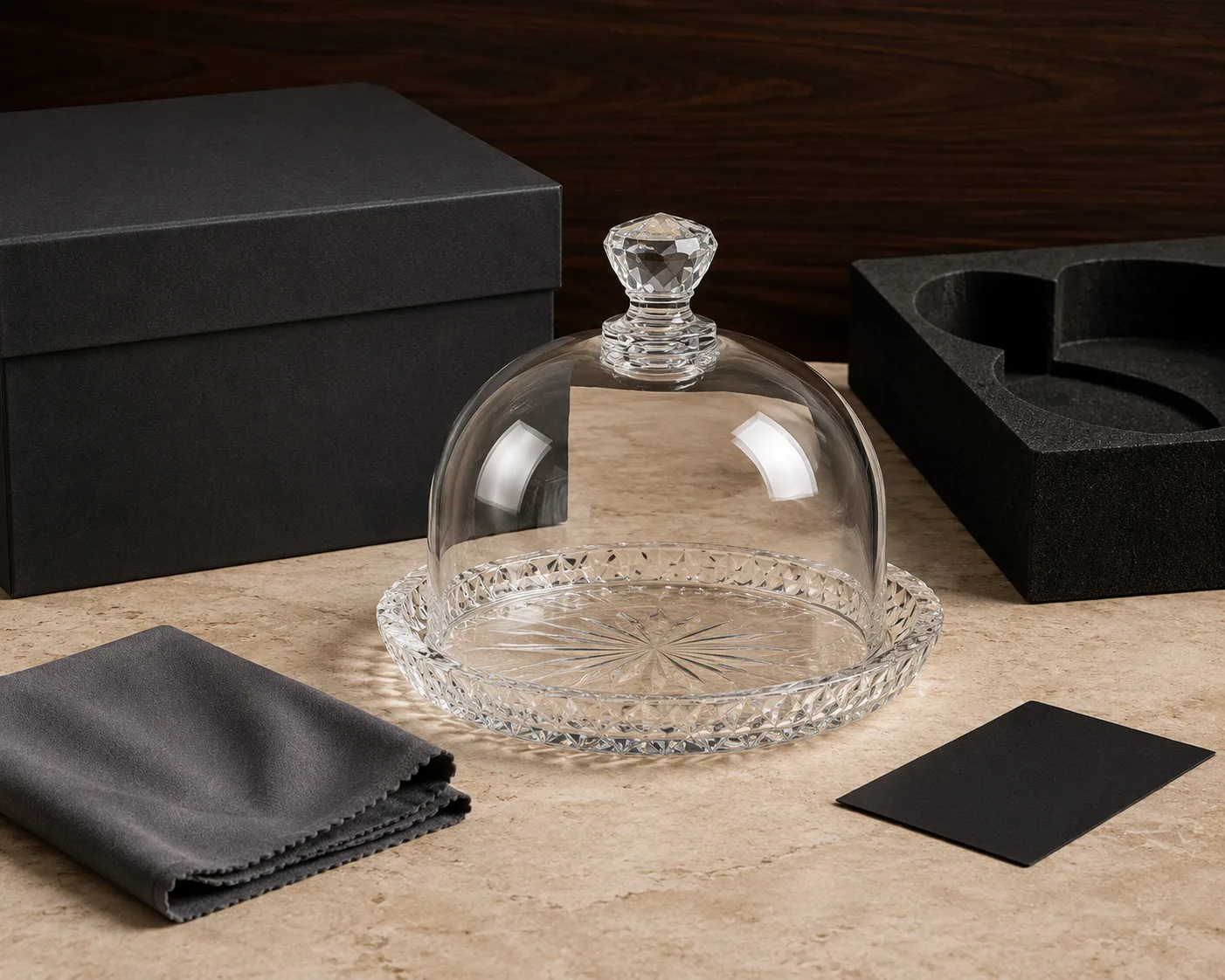 Cut Glass Cloche shown from a secondary angle with the overall form visible.