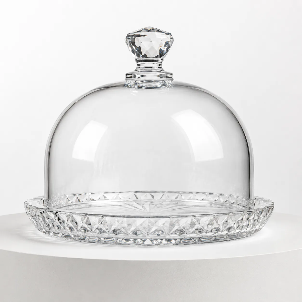 Cut Glass Cloche front view with visible Cut Glass Cloche form