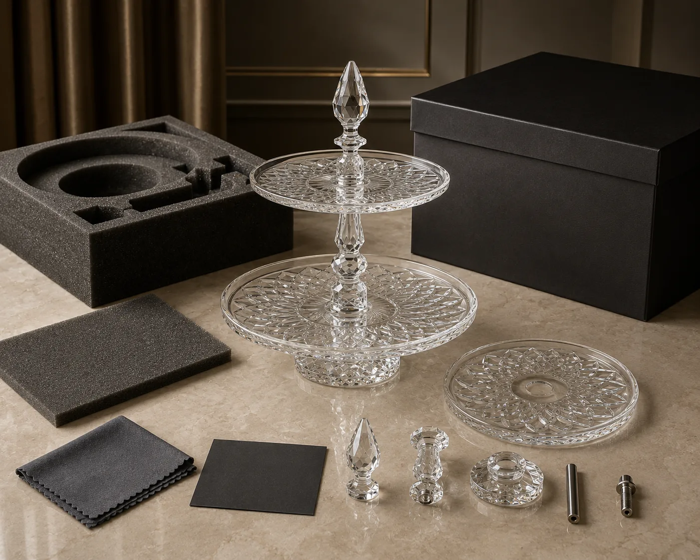 Cut Glass Dessert Stand shown from a secondary angle with the overall form visible.