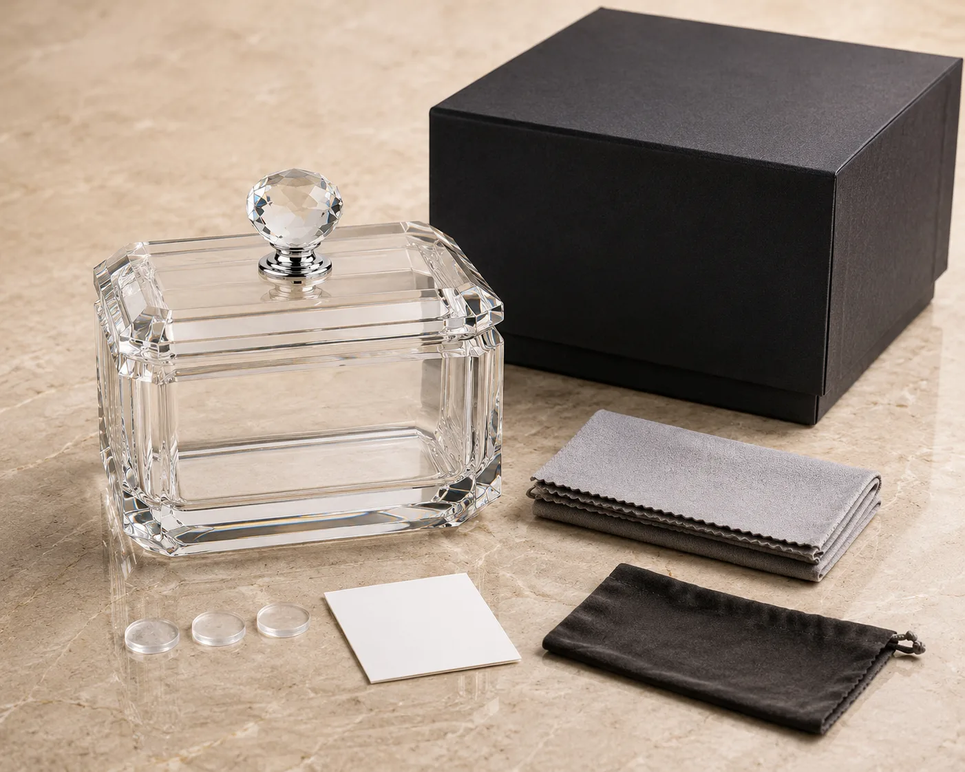 Cut Glass Jewelry Box shown from a secondary angle with the overall form visible.