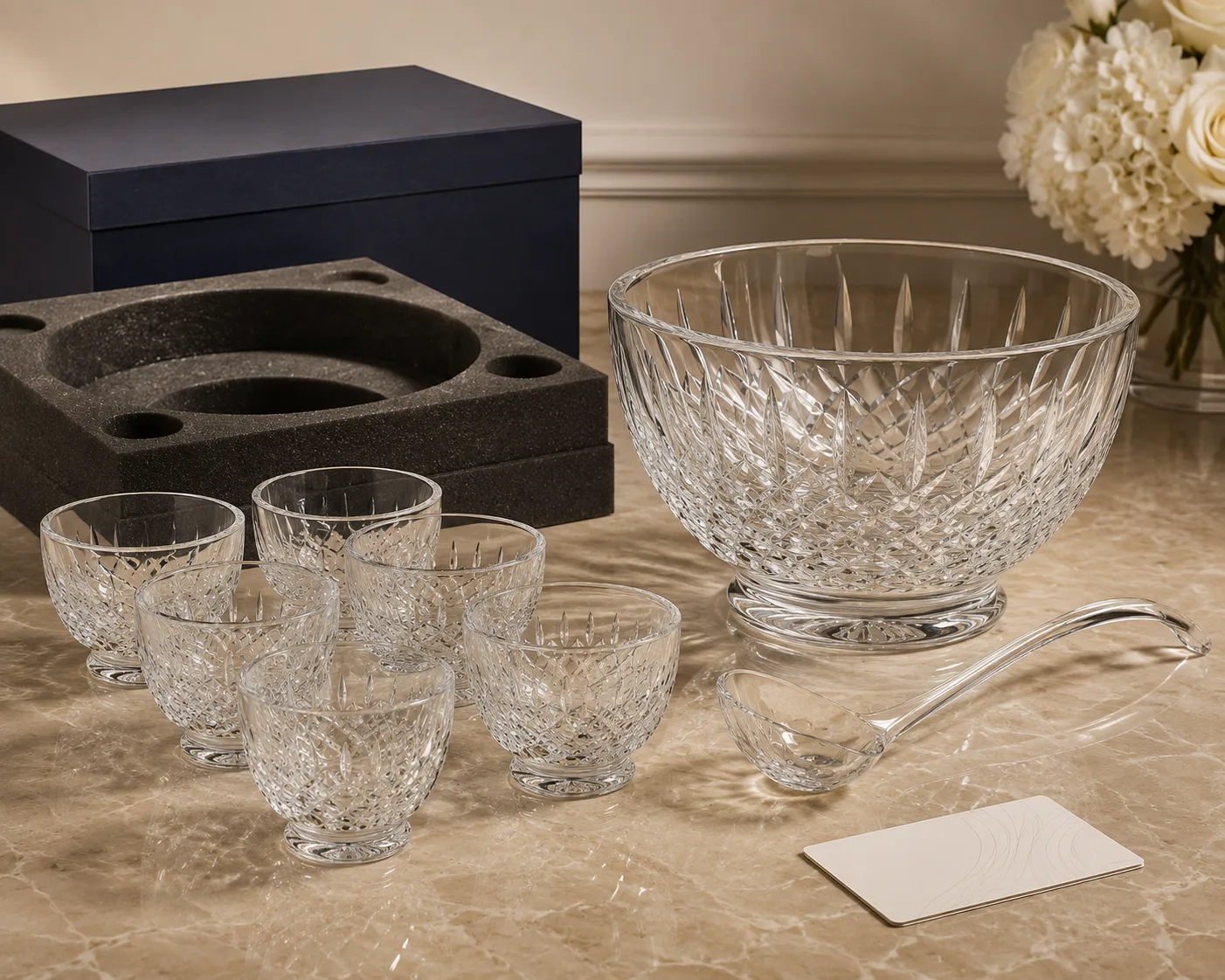 Cut Glass Punch Bowl shown from a secondary angle with the overall form visible.