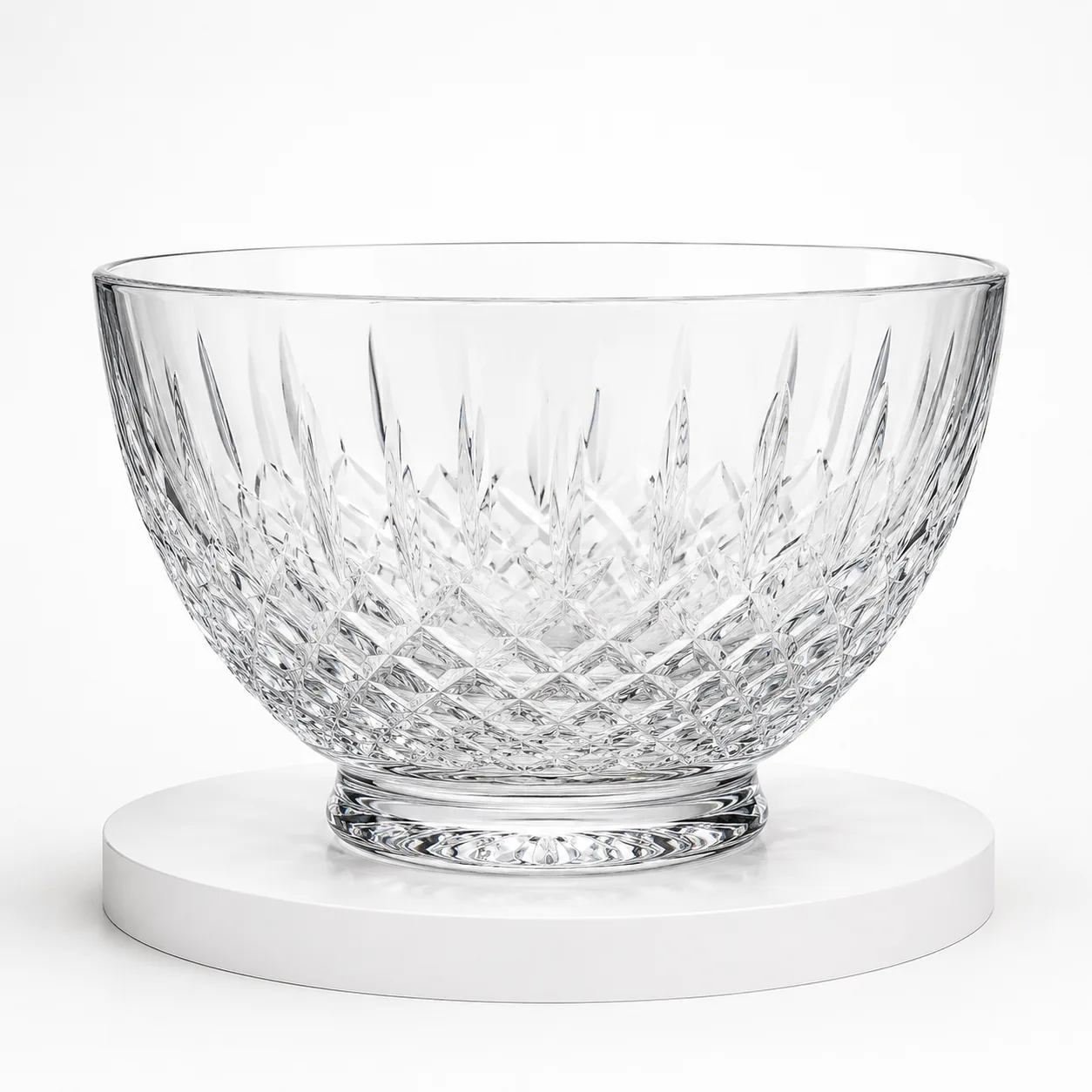 Cut Glass Punch Bowl front view with visible Cut Glass Punch Bowl form