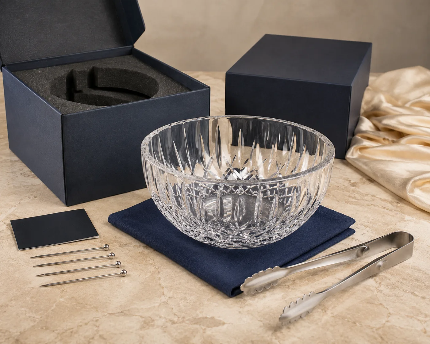 Cut Glass Serving Bowl shown from a secondary angle with the overall form visible.