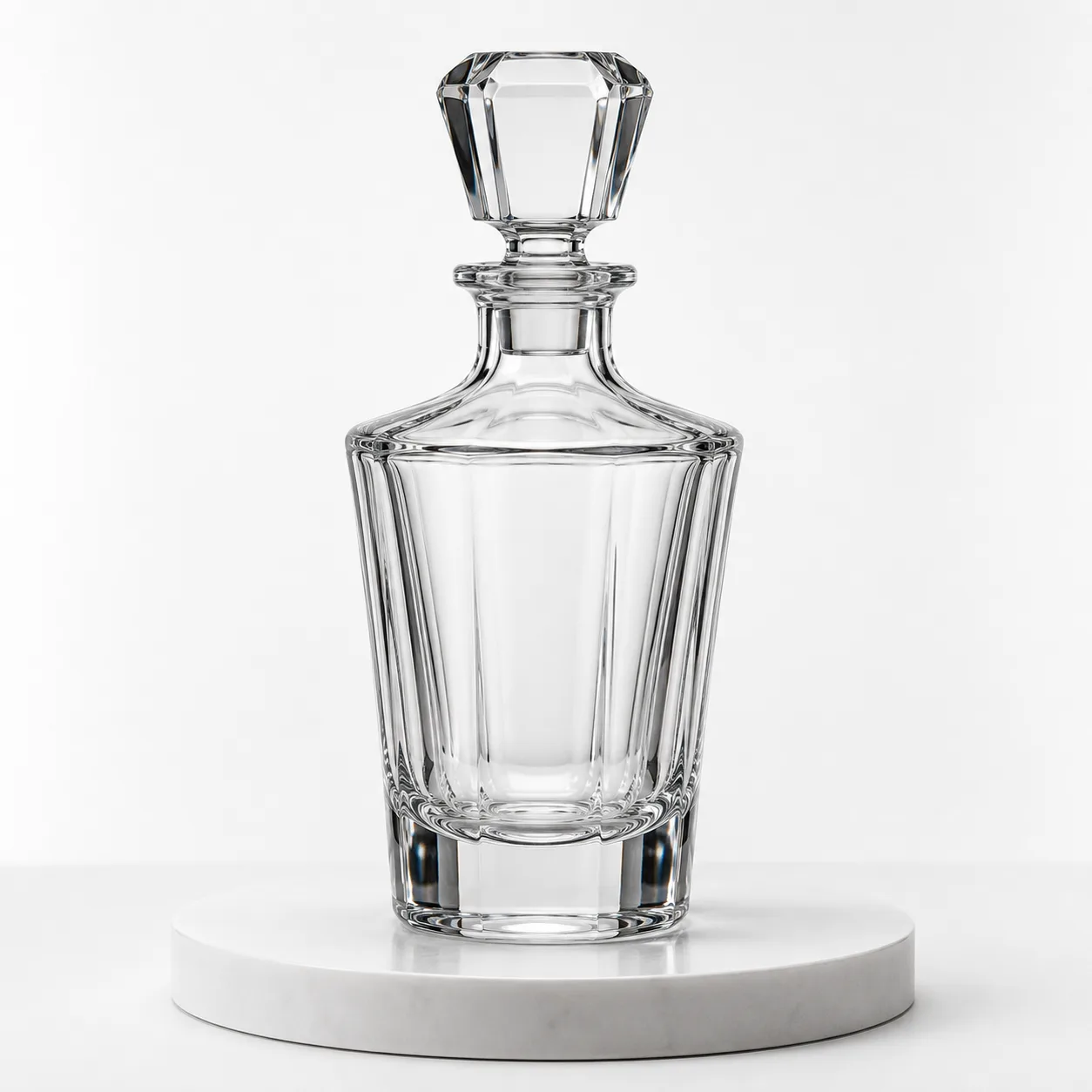 Cut Glass Spirit Decanter front view with visible spirit decanter serving form