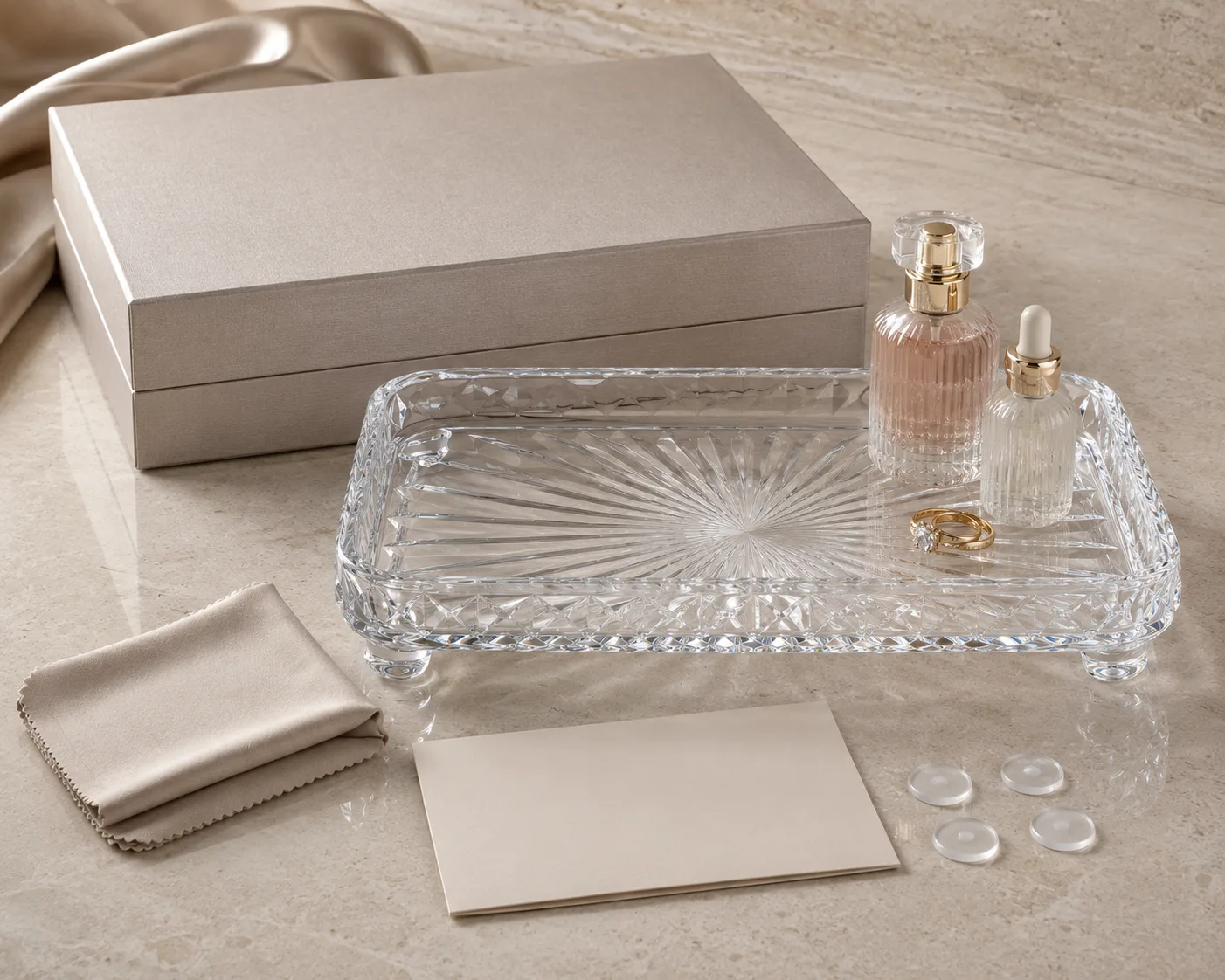 Cut Glass Vanity Tray shown from a secondary angle with the overall form visible.