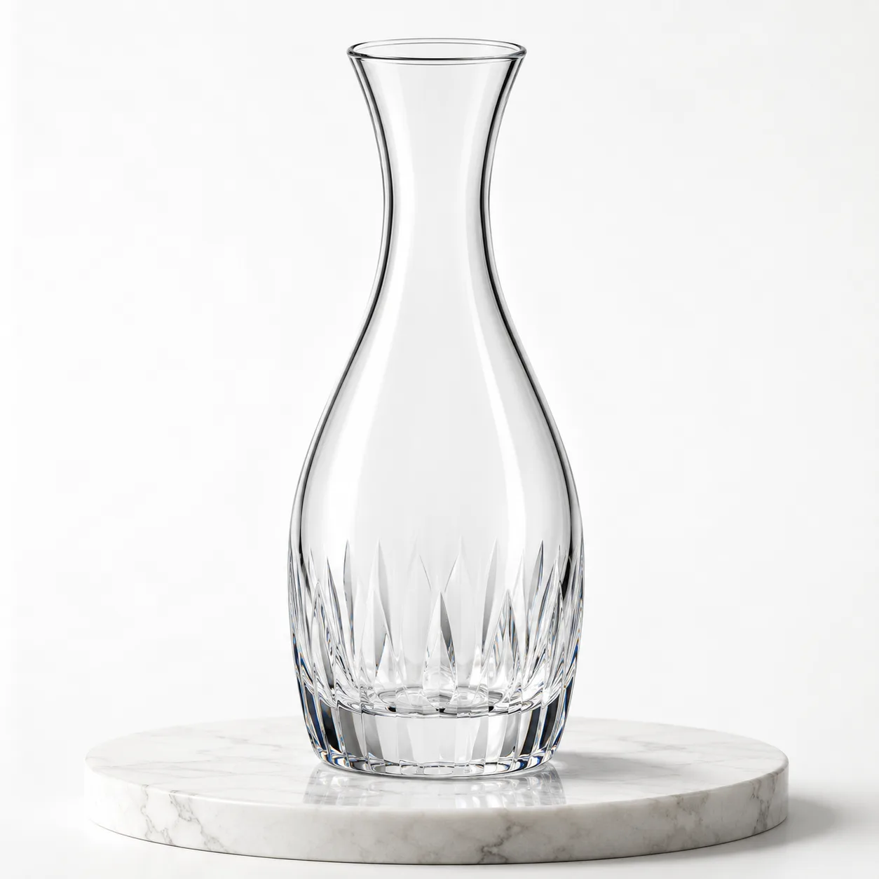 Cut Glass Water Carafe front view with visible water carafe serving form