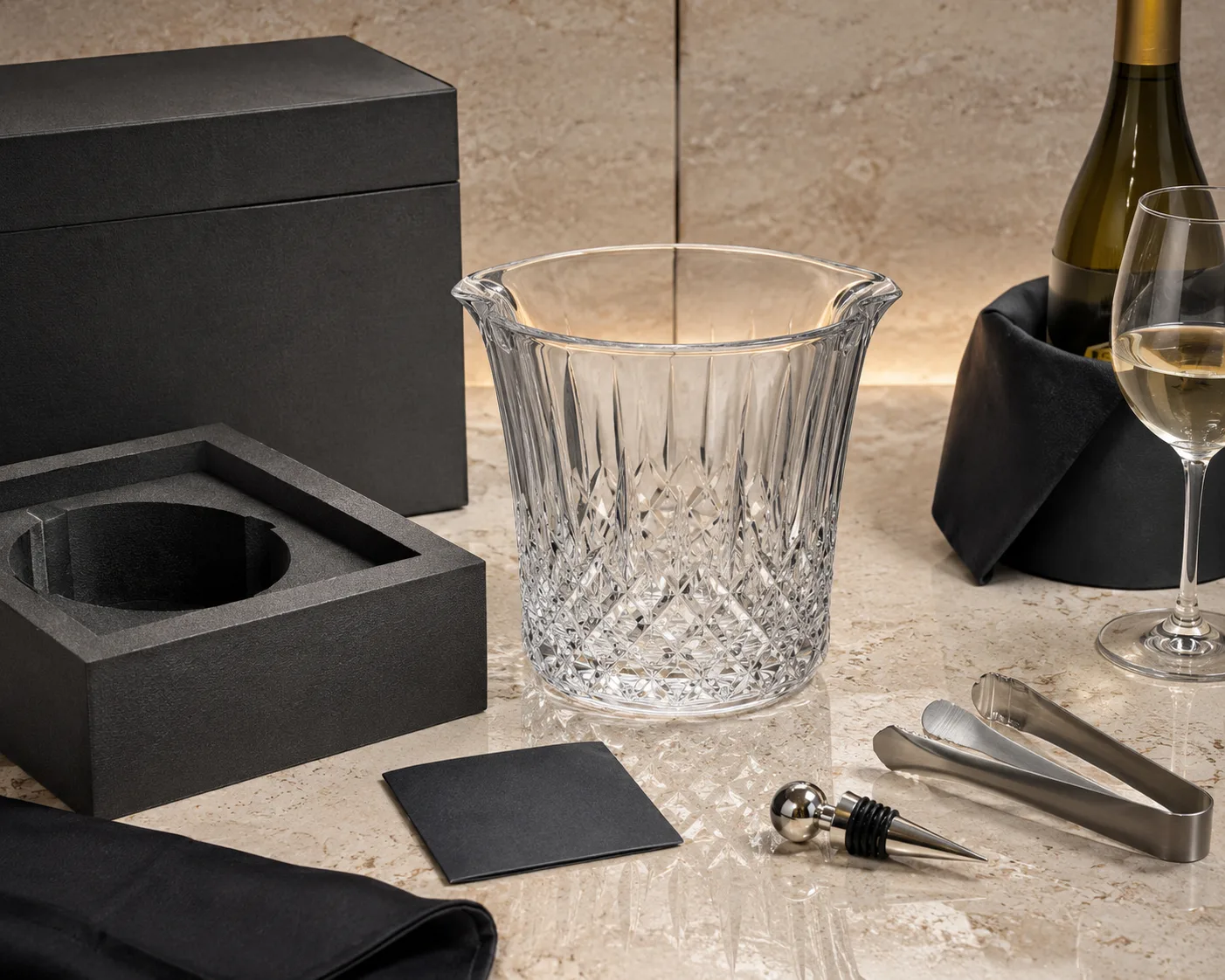 Cut Glass Wine Chiller shown from a secondary angle with the overall form visible.